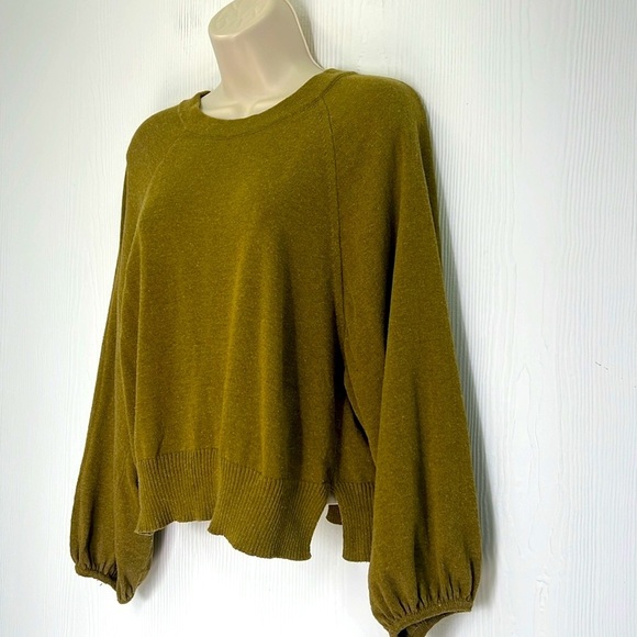 Zara - Olive Green Split Back Tie At Neck Long Sleeve Lightweight Sweater Small - Picture 5 of 11